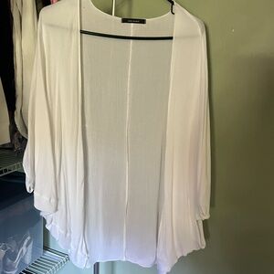 White Sheer Open Cardigan